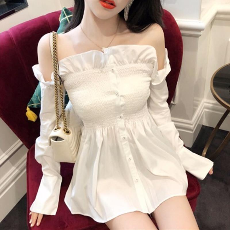 Women's Blouses & Shirts Sexy Off Shoulder Women Blouse Shirt 2021 Spring Autumn Long Sleeve Ruffle Tops Single Breasted Slim Fit White Fema
Women's Blouses & Shirts Sexy Off Shoulder Women Blouse Shirt 2021 Spring Autumn Long Sleeve Ruffle Tops Single Breasted Slim Fit White Fema
