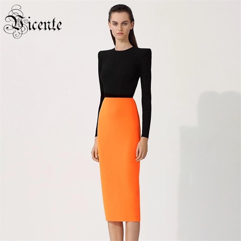 Trendy Color Block Design Long Sleeves Celebrity Party Club Bandage Midi Dress 210520, Multi
Trendy Color Block Design Long Sleeves Celebrity Party Club Bandage Midi Dress 210520, Multi