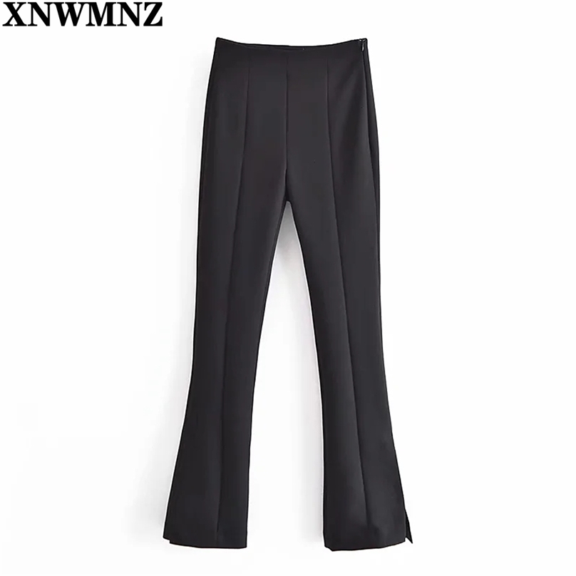 Black chic flare trousers with side vents Women's Fashion high-waist Retro slim flared hems pants for women 210520
Black chic flare trousers with side vents Women's Fashion high-waist Retro slim flared hems pants for women 210520