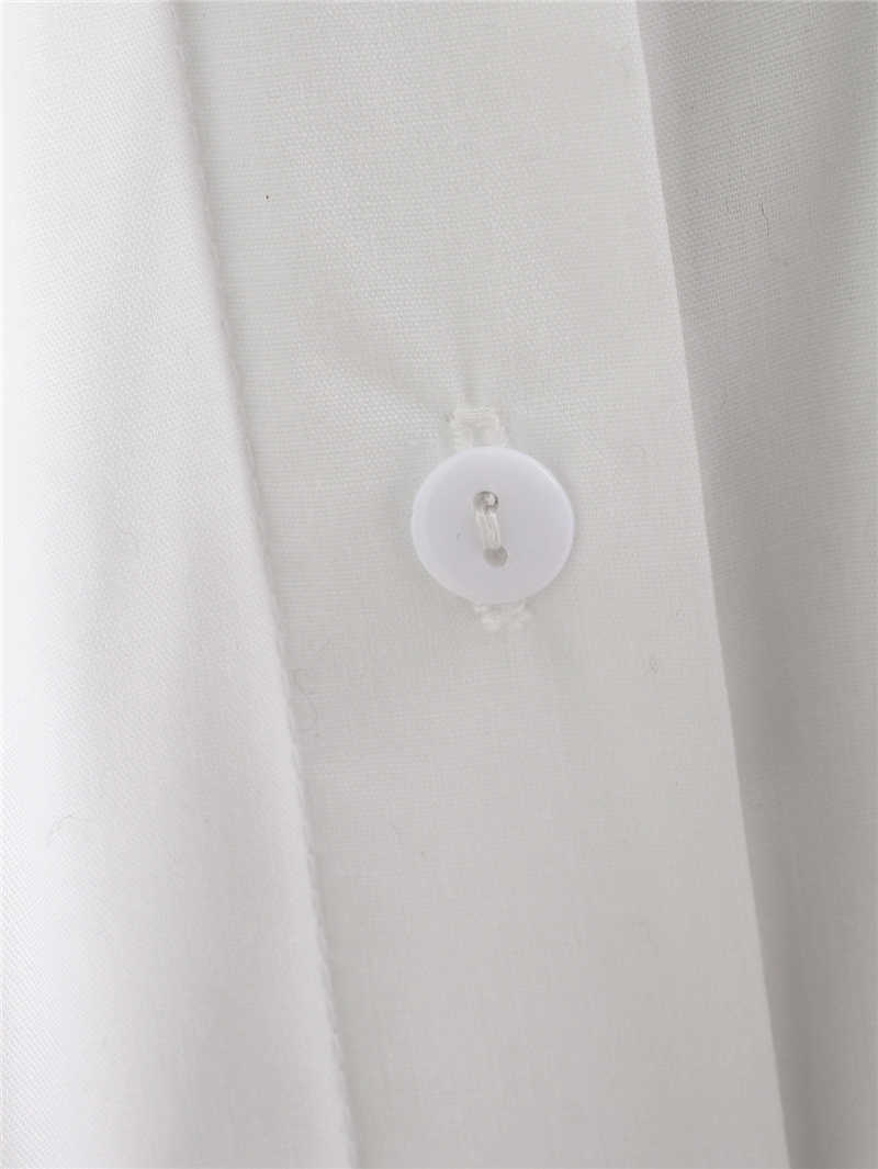 Elegant Women Turn Down Collar Shirts Fashion Ladies Solid White Loose Tops Streetwear Female Chic Oversize Long Blouses 210527