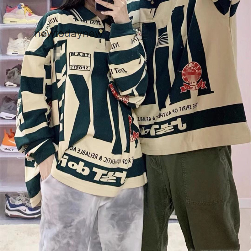 Cpfm co branded NK sports high street letter print contrast loose long sleeve polo shirt men' and women' Pullover T-shirt, Beige
Cpfm co branded NK sports high street letter print contrast loose long sleeve polo shirt men' and women' Pullover T-shirt, Beige