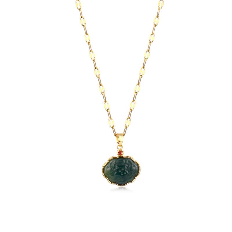 Pendant Necklaces Berserk Jewellery Retro Titanium Steel Design Clavicle Inlaid Female's Torque Party Necklace For Girls Pearl
Pendant Necklaces Berserk Jewellery Retro Titanium Steel Design Clavicle Inlaid Female's Torque Party Necklace For Girls Pearl