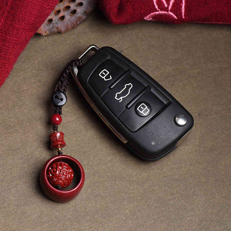 Key Rings Cinnabar Ring Fortune Mobile Phone Chain Pendant Rope Chinese Style Men's and Women's Creative