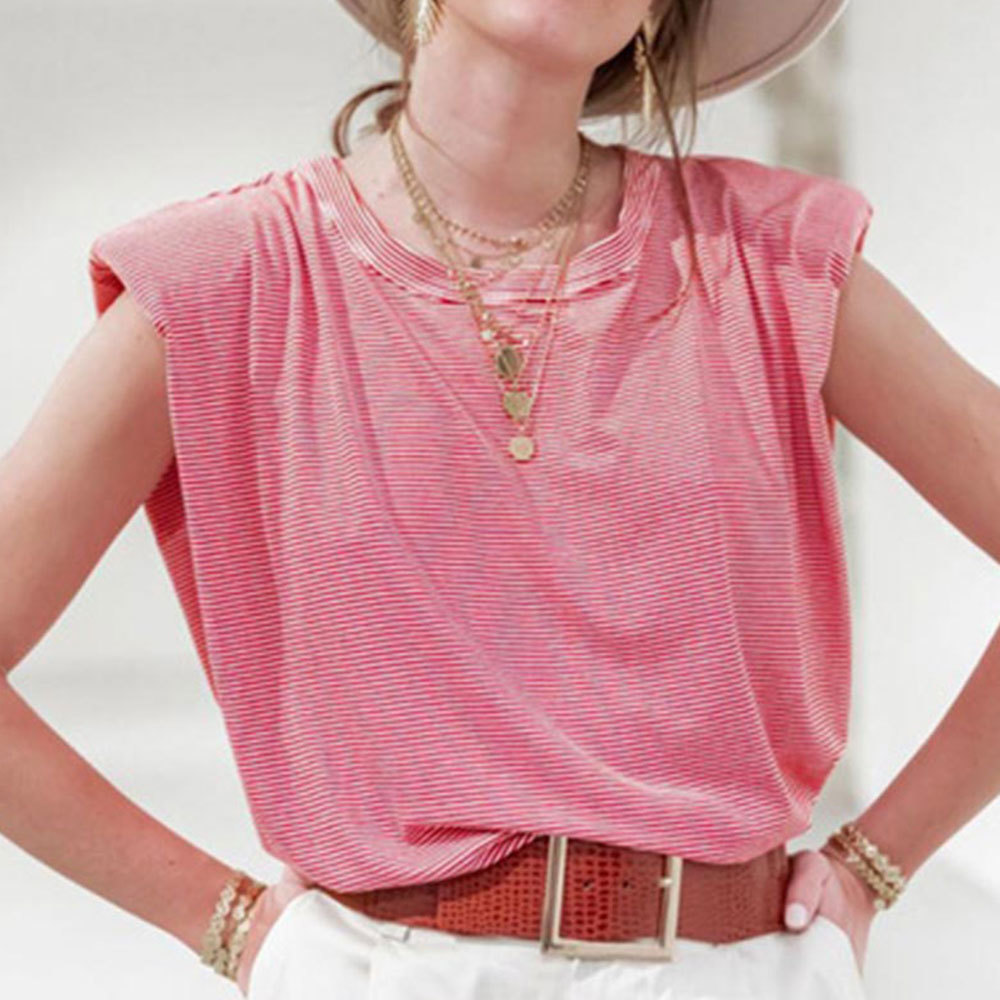 Women Elegant Summer Sleeveless Tops Casual Solid O Neck Chic Blouse Sexy Office Lady Shirt Vintage Simple Blouses 210428