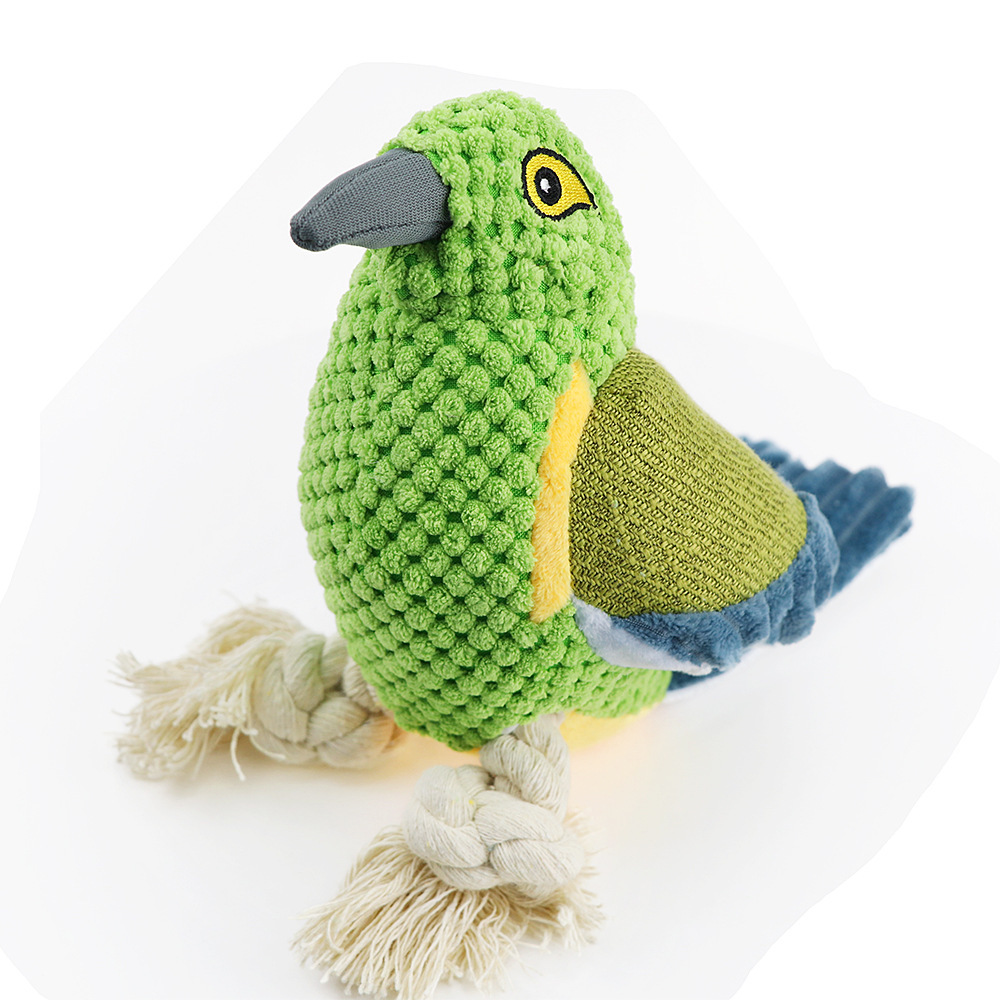 Pet Puzzle Interactive Plush Toy Interesting Corduroy Pineapple Grain Sound Parrot Bird Molar Toy Bite Resistant