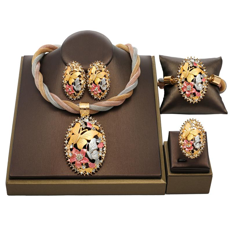 Earrings & Necklace Dubai Gold Colorful Designer Jewelry Set Nigerian Wedding Fashion African Woman Costume Wholesale, As pic
Earrings & Necklace Dubai Gold Colorful Designer Jewelry Set Nigerian Wedding Fashion African Woman Costume Wholesale, As pic