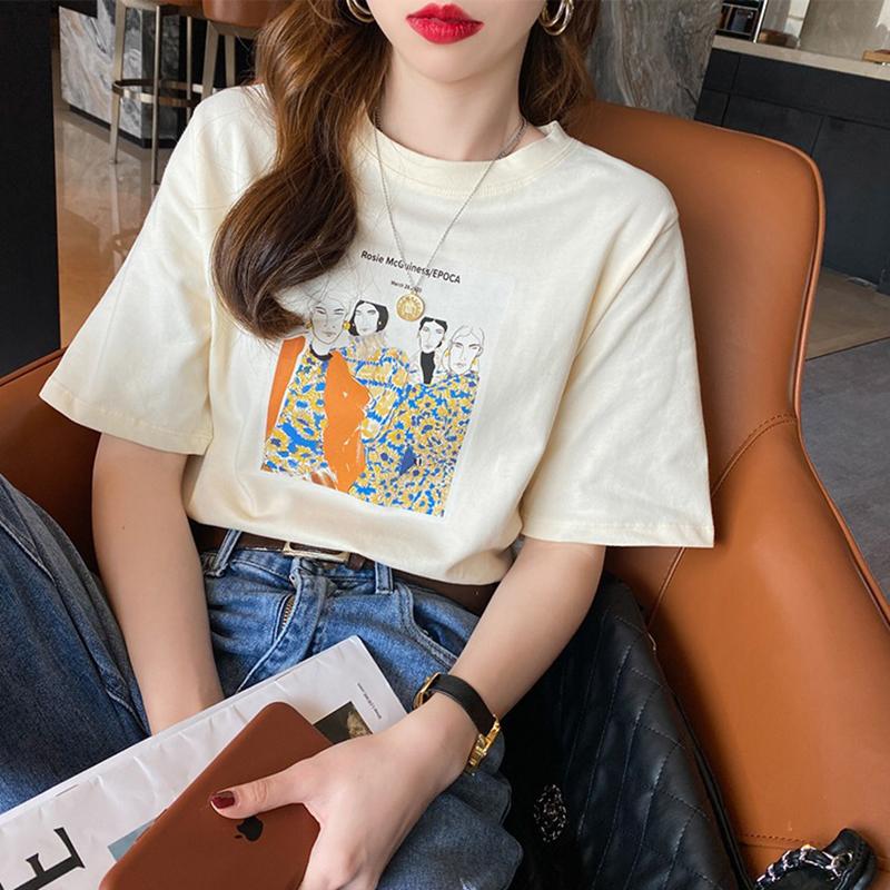 Women's T-Shirt Funny Printed Summer T-Shirts Women O-Neck Short Sleeve Casual Cotton Shirts Tops Vintage Loose Boyfriend Streetwear 2021 Z2, Black
Women's T-Shirt Funny Printed Summer T-Shirts Women O-Neck Short Sleeve Casual Cotton Shirts Tops Vintage Loose Boyfriend Streetwear 2021 Z2, Black