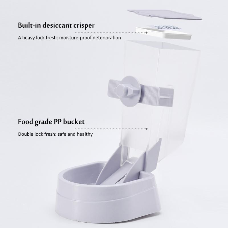 Pet Hanging Food Dispenser Multipurpose Dog Cats Parrots Birds Foodstuff Feeder Iron Cage Device Adjusted Hangable Bowl 2L