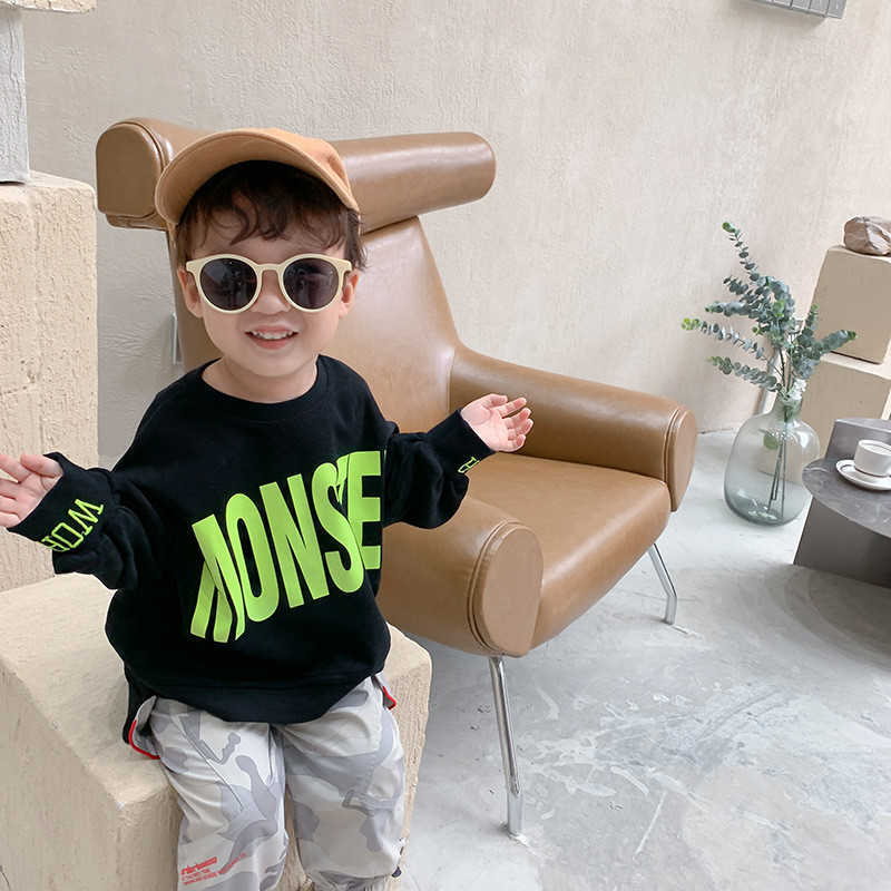 Boy long sleeve loose Sweatshirts Korean Style letter print Sweatshirt for baby boys cotton fashion children tops 210615, Black
Boy long sleeve loose Sweatshirts Korean Style letter print Sweatshirt for baby boys cotton fashion children tops 210615, Black