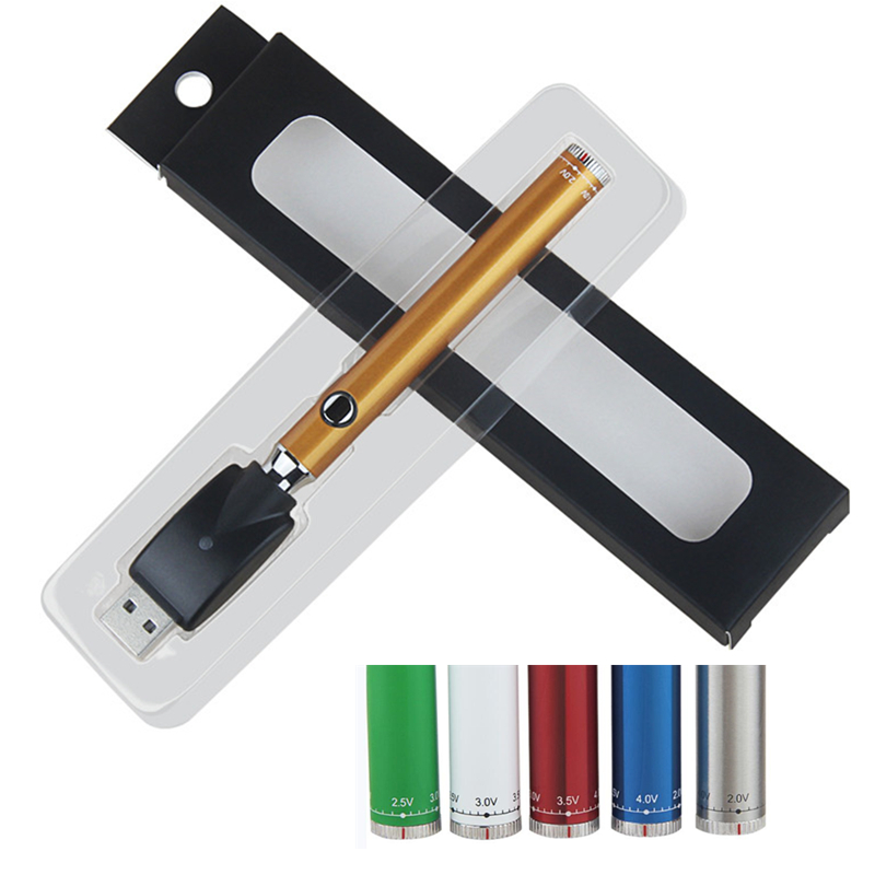 MOQ 5Pcs Bottom adjustable Voltage 2v to 4v 350mAh Battery 510 Thread law twist Vape Batteries With USB Charger For Thick oil Cartridges
MOQ 5Pcs Bottom adjustable Voltage 2v to 4v 350mAh Battery 510 Thread law twist Vape Batteries With USB Charger For Thick oil Cartridges