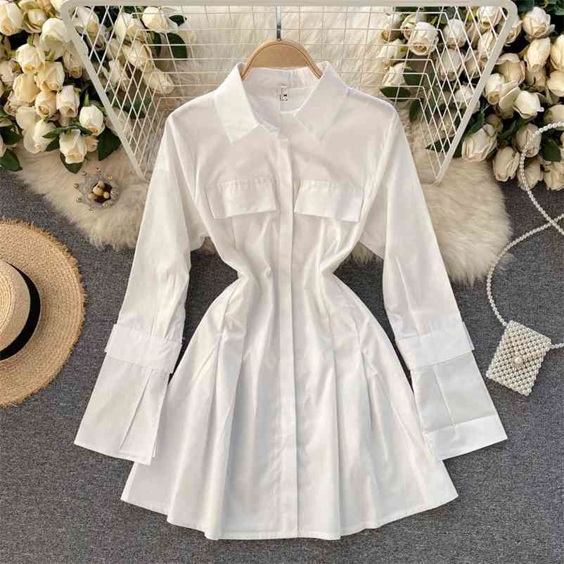 Women Vintage High Waist Shirt Solid Color Turn-down Collar Long Sleeve Slim Fashion Spring Summer 11B150 210525, Black
Women Vintage High Waist Shirt Solid Color Turn-down Collar Long Sleeve Slim Fashion Spring Summer 11B150 210525, Black