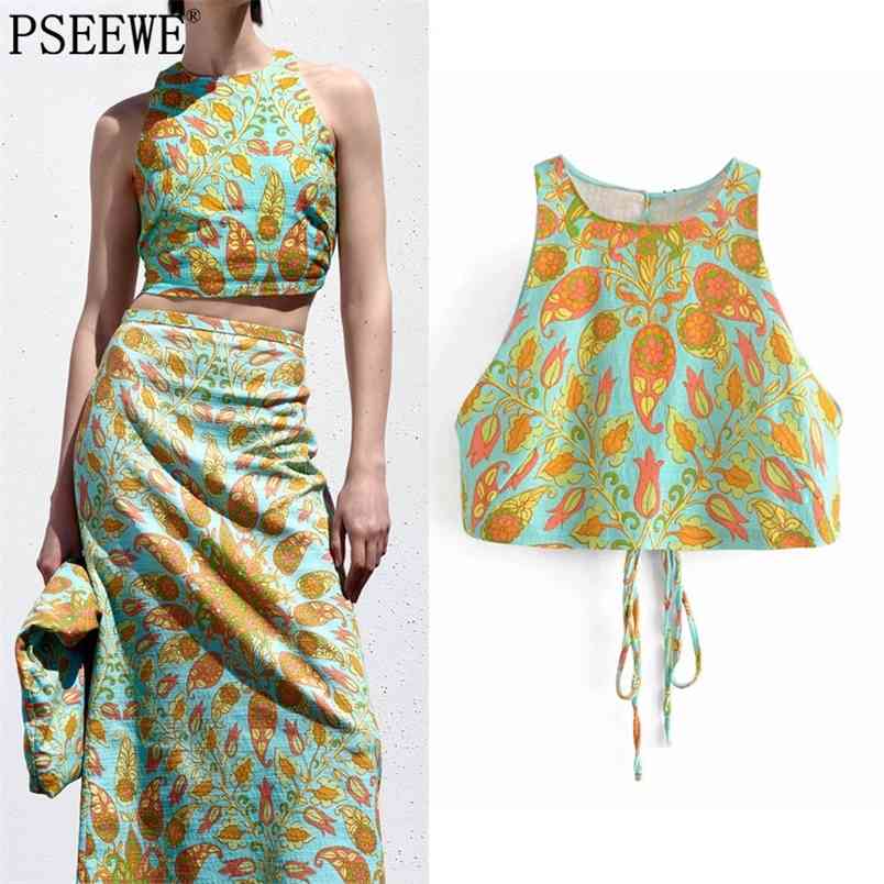 Blouses Women Vintage Print Summer Crop Top Woman Fashion Sleeveless Back Opening Bow Short Elegant 210519, Multi
Blouses Women Vintage Print Summer Crop Top Woman Fashion Sleeveless Back Opening Bow Short Elegant 210519, Multi