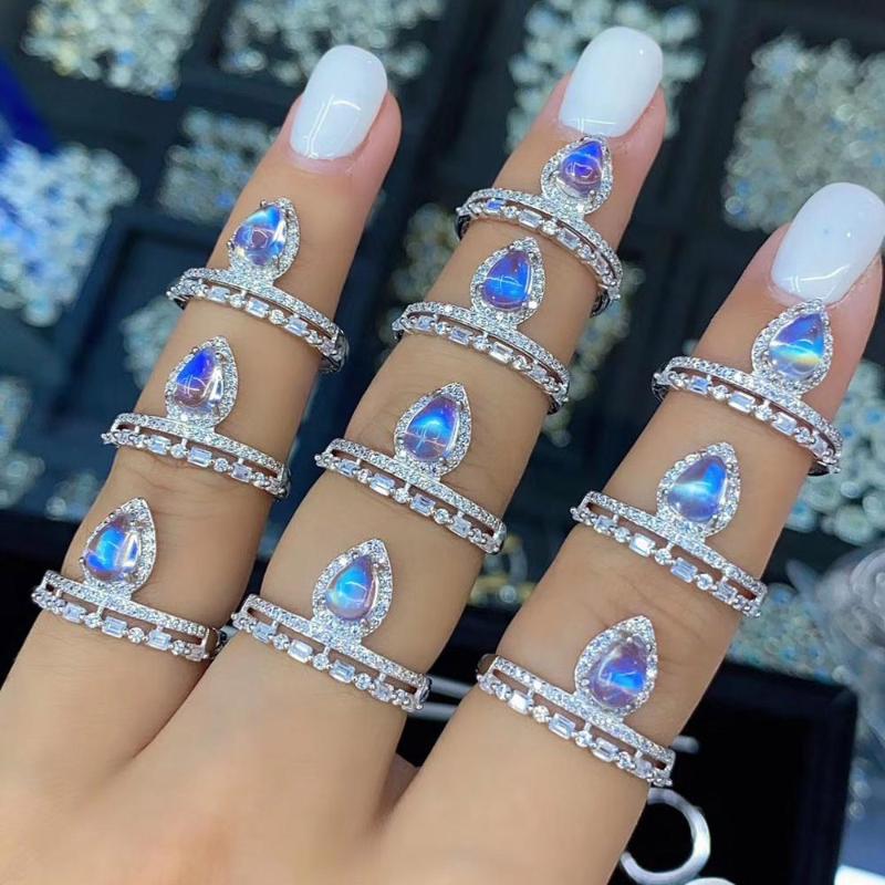 Sterling Silver Pear Shape Blue Natural Moonstone Engagement Wedding Ring/moonstone Jewelry Ring 925 Cluster Rings
Sterling Silver Pear Shape Blue Natural Moonstone Engagement Wedding Ring/moonstone Jewelry Ring 925 Cluster Rings