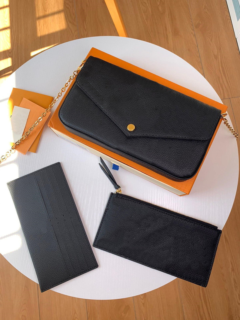 Luxurys Designers Pochette Felicie Bags VUTTON Embossing Genuine Leather Handbags Shoulder Handbag Clutch Chain Messenger Purse 2021
Luxurys Designers Pochette Felicie Bags VUTTON Embossing Genuine Leather Handbags Shoulder Handbag Clutch Chain Messenger Purse 2021