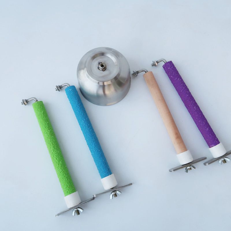 Bird Feed Cups Parrots Bars Rustless Steel Food Come Water dish with clamp