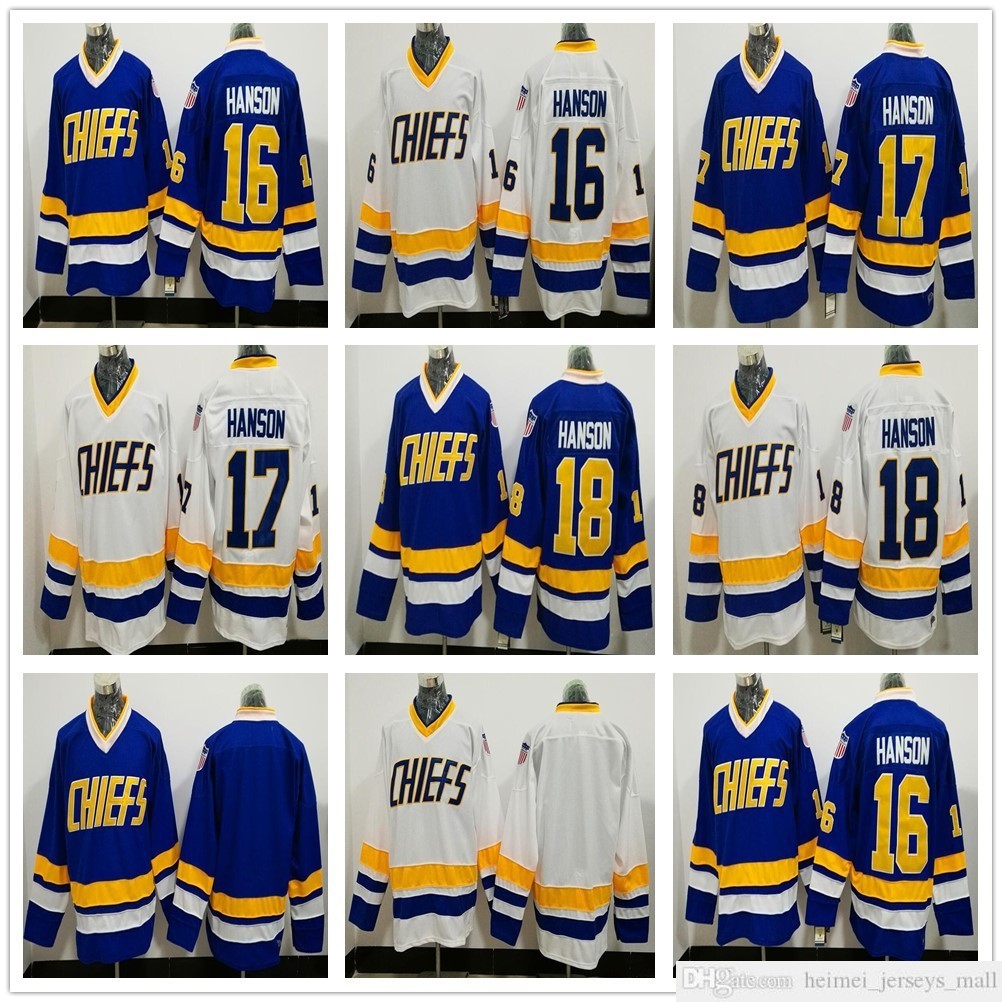 Hanson Brothers Charlestown Slap Shot Hockey Jersey #16 Jack Hanson 17 Steve 18 Jeff Hanson SlapShot Blue White Stitched Jerseys, Black;red
Hanson Brothers Charlestown Slap Shot Hockey Jersey #16 Jack Hanson 17 Steve 18 Jeff Hanson SlapShot Blue White Stitched Jerseys, Black;red