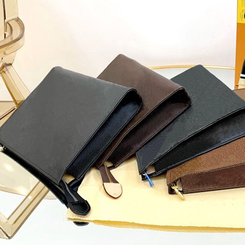 Woman Toilet pouch Cosmetic cases women handbag purse fashion flower checkers real leather high quality handbags
