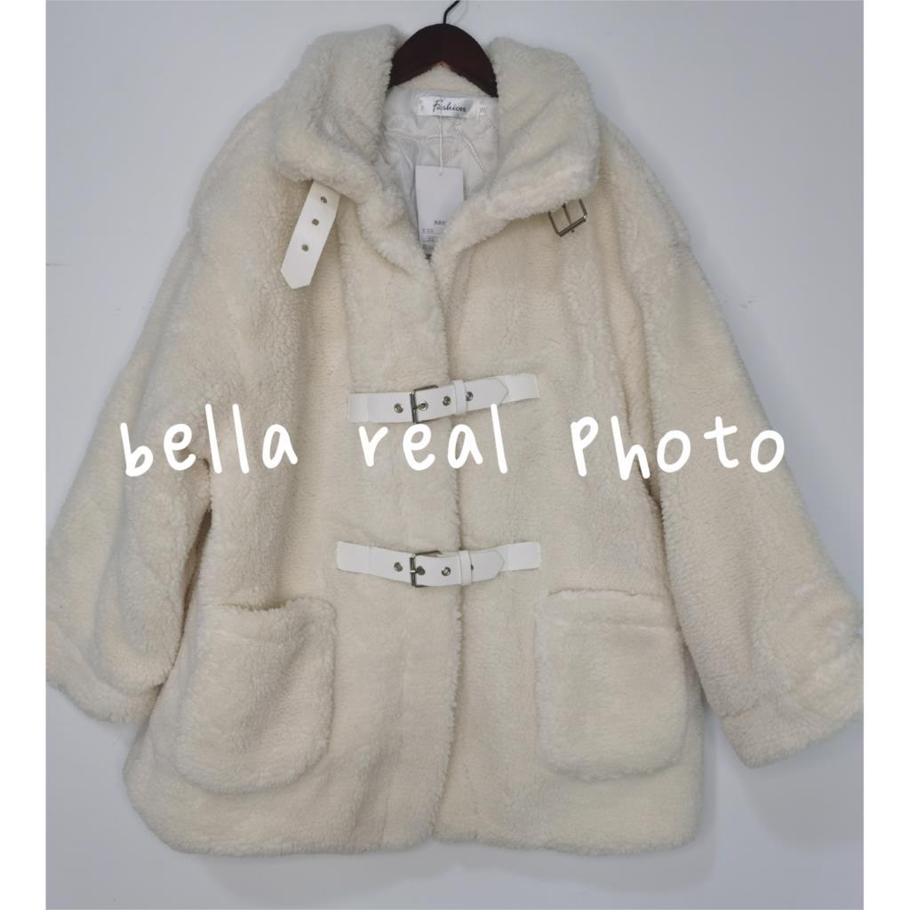 Wonder Casual Thick Warm Fur Shearling Outwear Long Faux Lamb Jacket Loose Winter Coat Women Black 210510