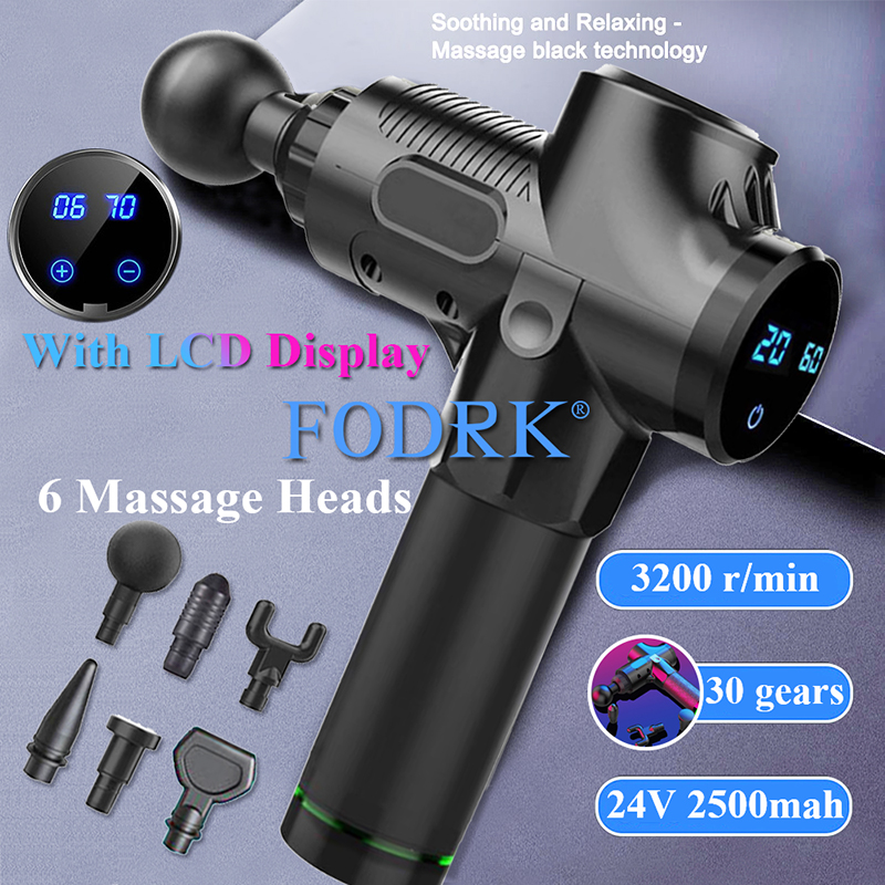 Electric Muscle Massage Gun Deep Tissue Massager Therapy Exercising Fascia Gun Slimming Shaping Massager With LCD Display
Electric Muscle Massage Gun Deep Tissue Massager Therapy Exercising Fascia Gun Slimming Shaping Massager With LCD Display