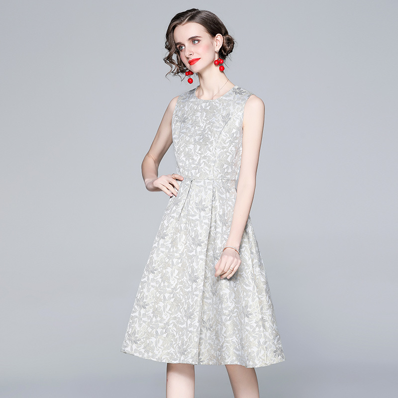 Women Summer Designer Elegant Jacquard Sleeveless Dress Female Sexy Slim Office Party Robe Lady Vintage Casual Dresses Vestidos 210525, Gray
Women Summer Designer Elegant Jacquard Sleeveless Dress Female Sexy Slim Office Party Robe Lady Vintage Casual Dresses Vestidos 210525, Gray