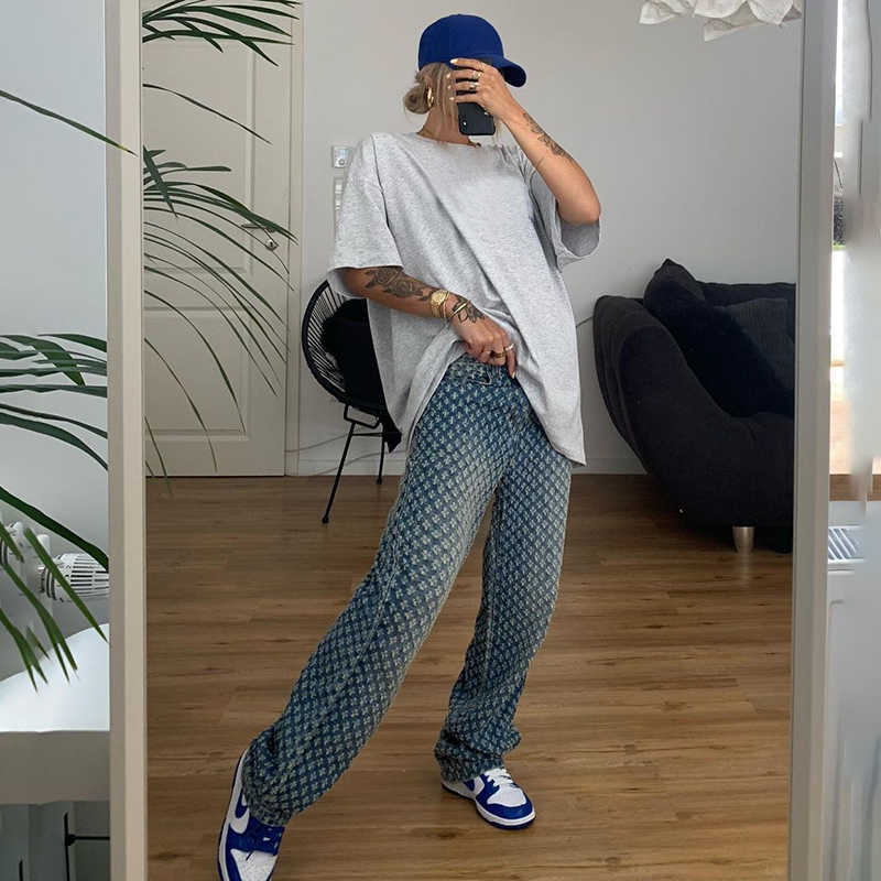 Streetwear Vintage Hot Ripped Baggy Jeans Women Harajuku Casual Cargo Pants Aesthetic 90s High Waisted Trousers Cuteandpsycho H0908