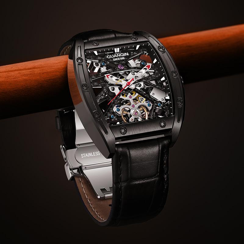 Wristwatches Swiss GUANQIN Crown Piano Watch Men's Automatic Mechanical Hollow Square Light Luxury Trend Brand Leather, Whiteflour
Wristwatches Swiss GUANQIN Crown Piano Watch Men's Automatic Mechanical Hollow Square Light Luxury Trend Brand Leather, Whiteflour