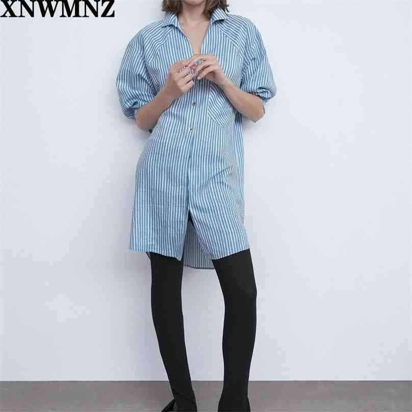 dress Women's Striped Long Mid-Calf Loose Shirt Blouse Dress Autumn Button Straight fashion women puff sleeve 210520, Blue
dress Women's Striped Long Mid-Calf Loose Shirt Blouse Dress Autumn Button Straight fashion women puff sleeve 210520, Blue