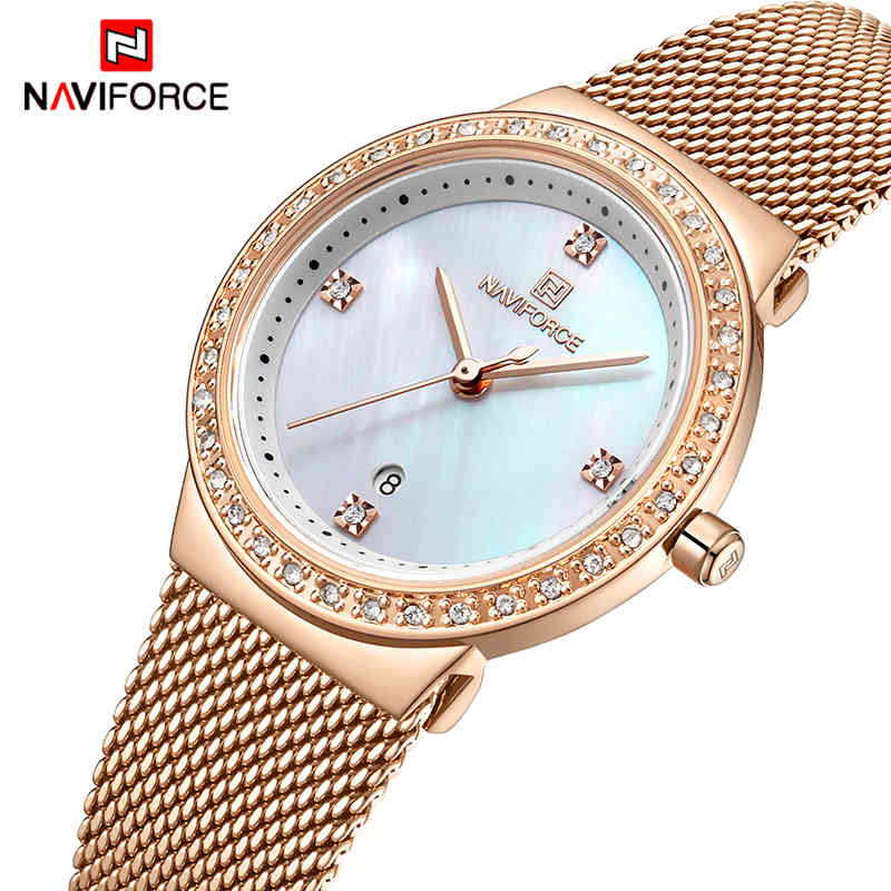 NAVIFORCE Elegant Lady Quartz Watch Waterproof Unique Design Female Wristwatch Rose Gold Luxury Female Clock Classic Reloj Mujer 210517, Silver white
NAVIFORCE Elegant Lady Quartz Watch Waterproof Unique Design Female Wristwatch Rose Gold Luxury Female Clock Classic Reloj Mujer 210517, Silver white