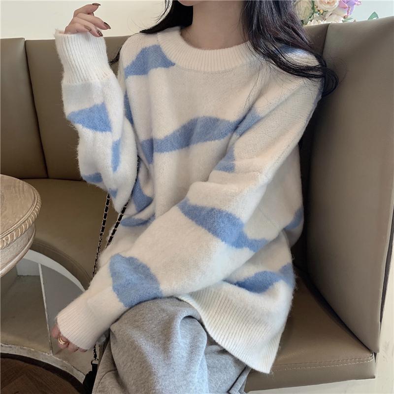Women's Sweaters Autumn Lazy Loose Contrast Color O Neck Striped Sweater Women Knitted Casual Long Sleeve Knitwear Top Jumper Retro Pull Coa, White;black
Women's Sweaters Autumn Lazy Loose Contrast Color O Neck Striped Sweater Women Knitted Casual Long Sleeve Knitwear Top Jumper Retro Pull Coa, White;black