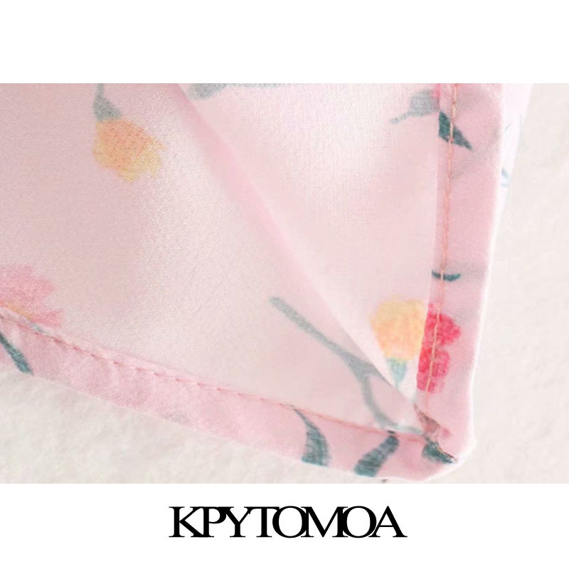 Women Chic Fashion Floral Print Ruffles Mini Dress Puff Sleeves Smocked Female Shirts Blusas Tops 210420