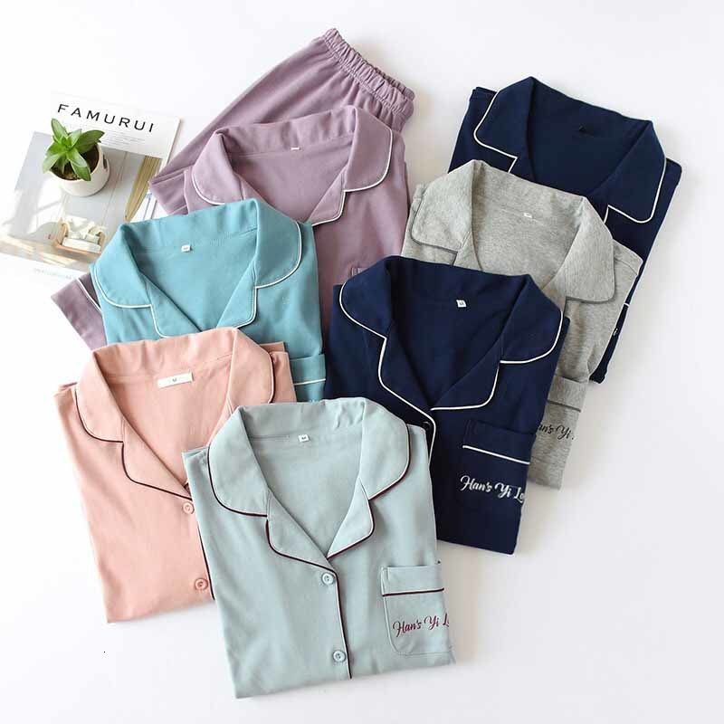 Women's Sleepwear Lovers Pajamas Set Solid Color Turn-down Collar Cardigan+Pants For Men And Women Couples Homewear Loose Casual W, Women blue
Women's Sleepwear Lovers Pajamas Set Solid Color Turn-down Collar Cardigan+Pants For Men And Women Couples Homewear Loose Casual W, Women blue