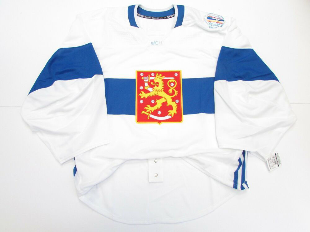 FINLAND WHITE 2016 WORLD CUP OF HOCKEY TEAM ISSUED JERSEY  All stitched Add any name number 
FINLAND WHITE 2016 WORLD CUP OF HOCKEY TEAM ISSUED JERSEY  All stitched Add any name number
