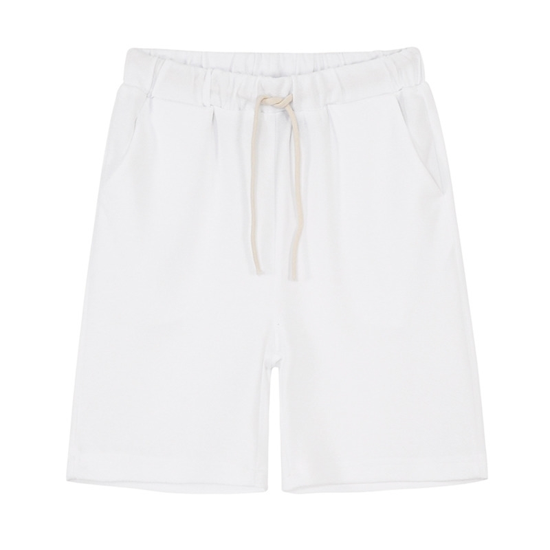 IEFB Summer Shorts Men's Korean Fashion White Knee Length Pants Casual Loose Drasstring Elastic Black Beach Sports Shorts 9Y7206 210524