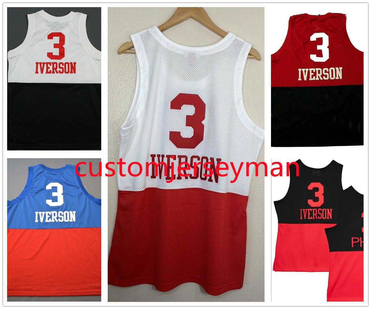 college Georgetown basketball allen 3 iverson Jerseys Split up and down white red blue black throwback Mens Stitched jersey retro Custom
college Georgetown basketball allen 3 iverson Jerseys Split up and down white red blue black throwback Mens Stitched jersey retro Custom