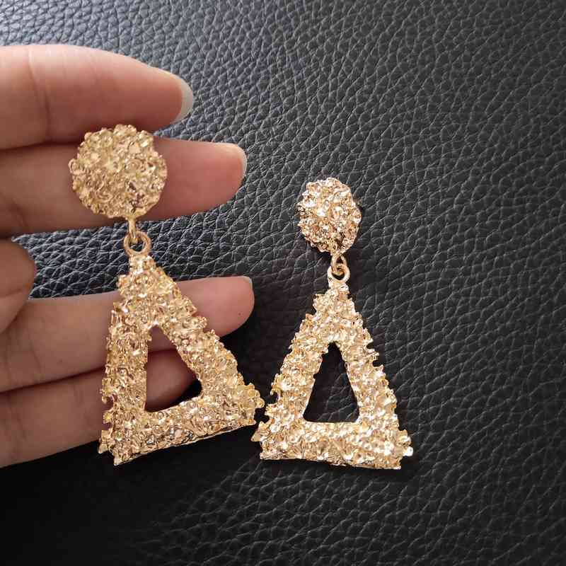 Charms Ear Stud Clip Rings Cool Style Personalized Metal in Summer Women's Fashion Trend Hollowed Out Triangular Geometric