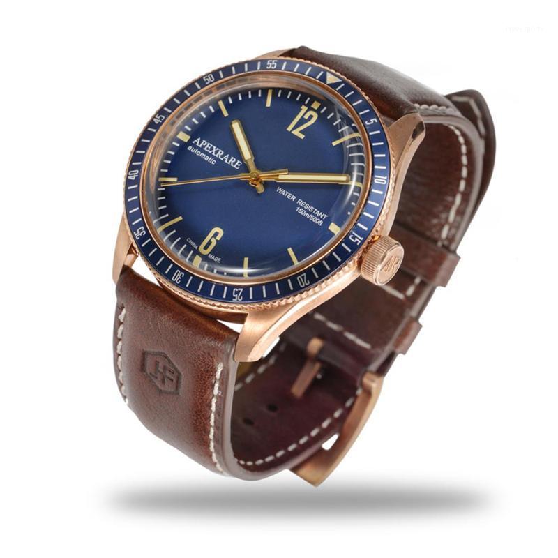 Men's Fashion Bronze Diving Watches Mineral Glass NH35 Movement 100m WaterProof Genuine Brown Leather Strap Male Wrist Watch Wristwatches, Blue
Men's Fashion Bronze Diving Watches Mineral Glass NH35 Movement 100m WaterProof Genuine Brown Leather Strap Male Wrist Watch Wristwatches, Blue