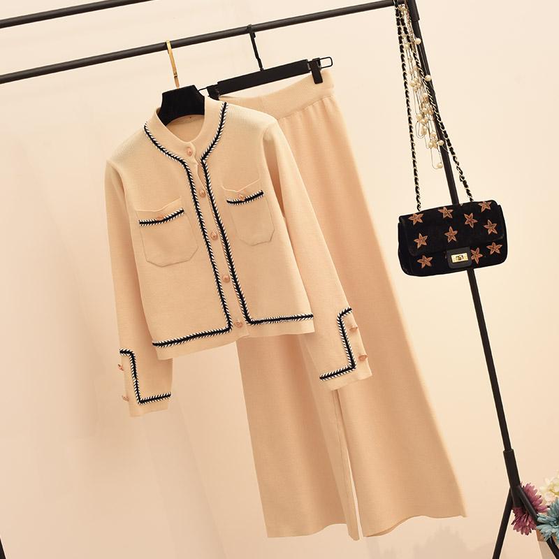Fashion Ladies Two Piece Sets Spring Autumn Women Clothes O-neck Knitted Cardigans Coat + Casual Loose Knit Pants Suit Women, Apricot set
Fashion Ladies Two Piece Sets Spring Autumn Women Clothes O-neck Knitted Cardigans Coat + Casual Loose Knit Pants Suit Women, Apricot set