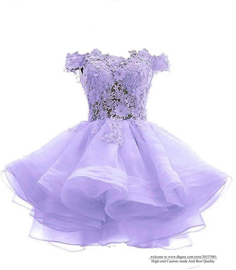 Sweet Sexy Bateau Crystal Mini Homecoming Dress 2021 Appliques Buttons Organza Plus Size Graduation Cocktail Prom Party Gown H05