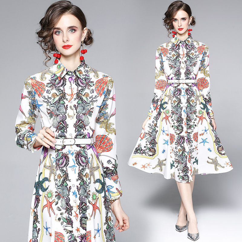 Long Sleeve Womens Shirt Dress 2021 Autumn New Printed Dress High-end Trend Lady Dress Casual Boutiqe Dresses, Multi
Long Sleeve Womens Shirt Dress 2021 Autumn New Printed Dress High-end Trend Lady Dress Casual Boutiqe Dresses, Multi