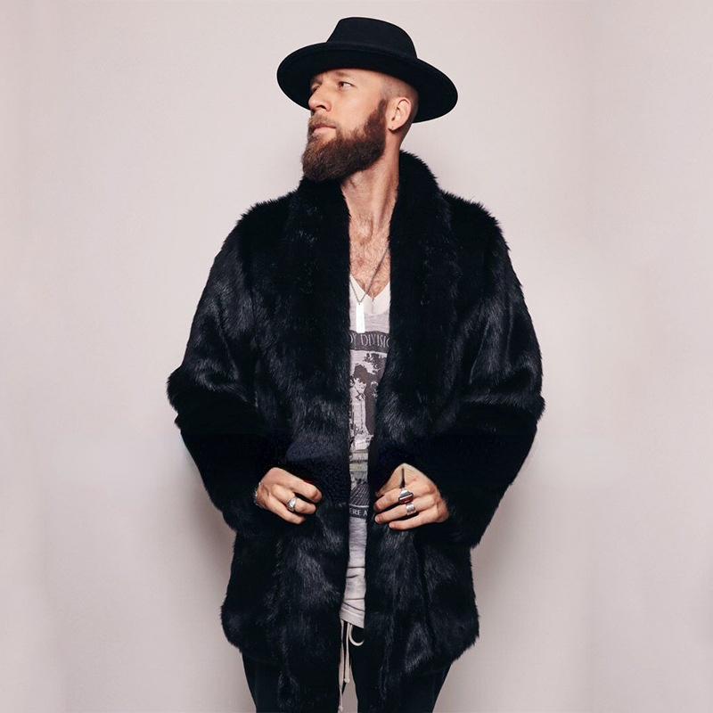 Men's Fur Coat Coat New Imitation Fox Fur, Black