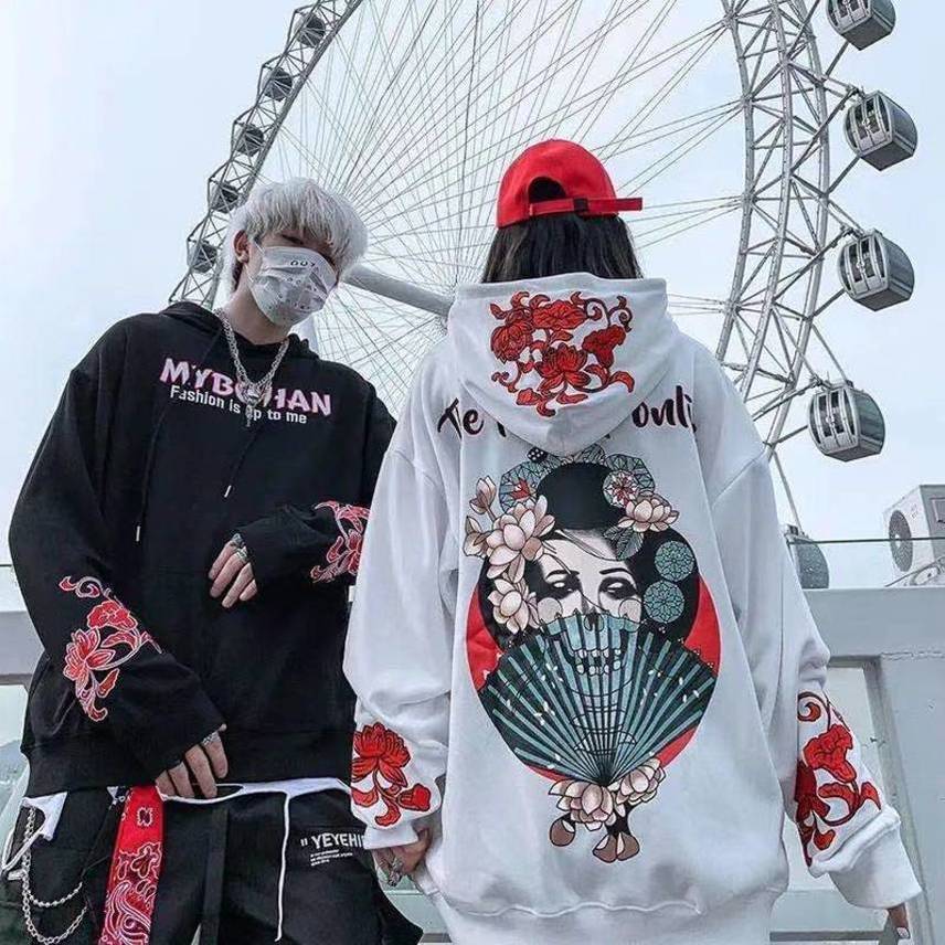 Houzhou - women's hip hop Hoodie, Japanese Geisha Harajuku street clothes, couples embroidered warm sweaters, Black
Houzhou - women's hip hop Hoodie, Japanese Geisha Harajuku street clothes, couples embroidered warm sweaters, Black