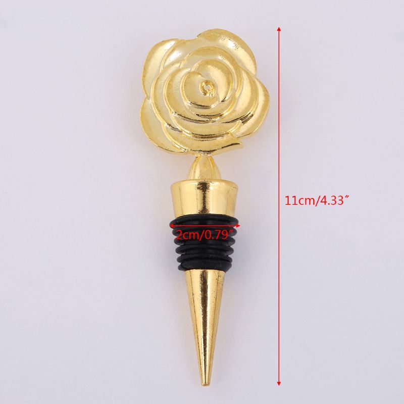 Elegant Rose Flower Champagne Red Wine Bottle Stopper Vacuum Twist Valentine's Day Bruiloft favours
