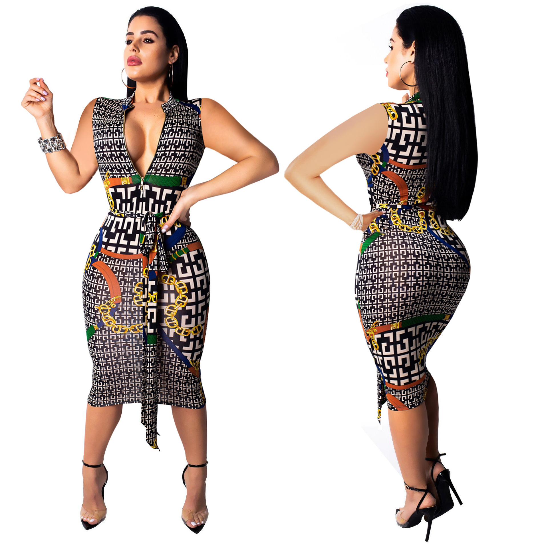 Fashion Slim Dress Summer Autumn Women Long Sleeve Mid Dresses Print Shirts Elegant Ladies Splice Shirt Blouse Party Coats Female