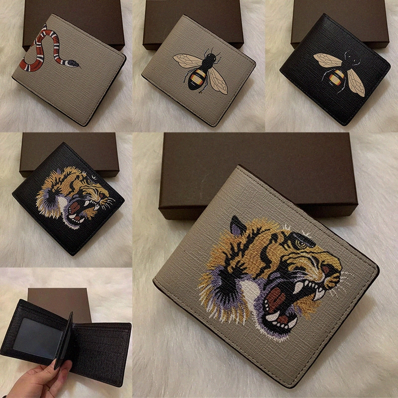 Men High Quality Animal Short Wallet Leather Black Snake Tiger Bee Wallets Women Luxury Purse Card Guccie guccy Holders With Gift Box, Red;black
Men High Quality Animal Short Wallet Leather Black Snake Tiger Bee Wallets Women Luxury Purse Card Guccie guccy Holders With Gift Box, Red;black