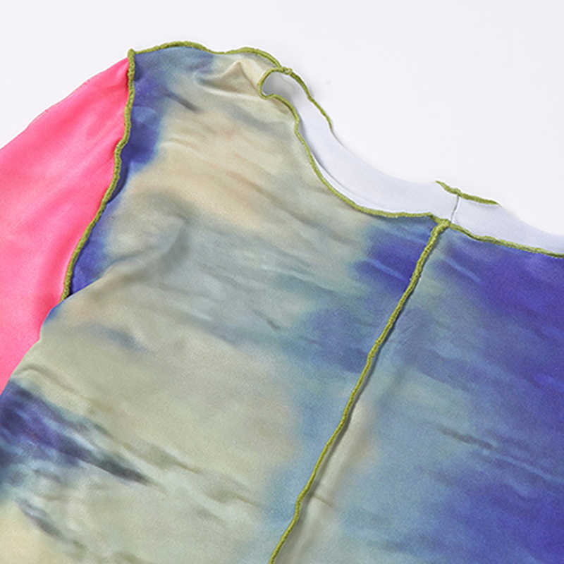 Colysmo Print Party Dress Women Color Blocking Patchwork Sexy O Neck Bodycon Dresses Long Sleeve Robe Lady Fall Casual Clothes 210527