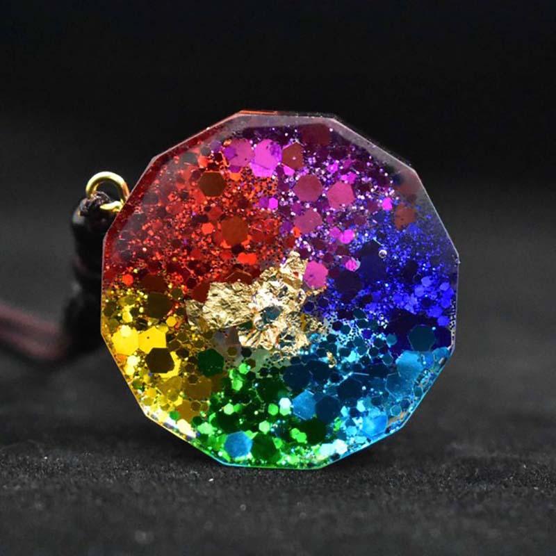 Pendant Necklaces Orgone Necklace Metatron Cube Orgonite Energy 7 Chakras Reiki Healing EMF Protection Crystal