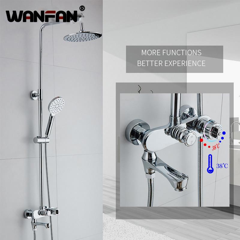 Modern Bathroom Rainfall Thermostatic Shower Faucet Set Chrome Mixer Taps With Hand Head Wall Mounted R45-503 Sets
Modern Bathroom Rainfall Thermostatic Shower Faucet Set Chrome Mixer Taps With Hand Head Wall Mounted R45-503 Sets