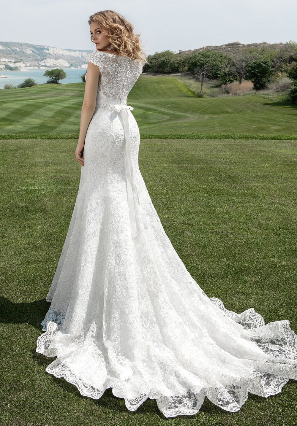 Full Lace White Mermaid Wedding Dress With Crystal Elegant Long Princess Country Garden Women Gowns 2021 Boho Bridal Robes Bride Party For Second Form