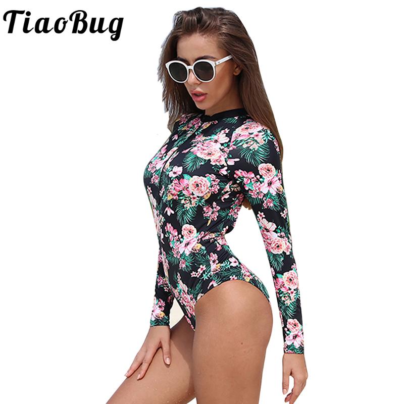 Women Sexy One Piece Swimsuit Backless Beachwear Bodycon Bodysuit Zip Front Floral Printed Long Sleeve Monokini Swimwear Leotard One-Piece S
Women Sexy One Piece Swimsuit Backless Beachwear Bodycon Bodysuit Zip Front Floral Printed Long Sleeve Monokini Swimwear Leotard One-Piece S