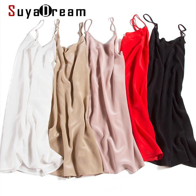 Casual Dresses SuyaDream Women Solid Silk Sleepdress 100%REAL Crepe Spaghetti Strap Nightgowns 2021 Summer Home, Black
Casual Dresses SuyaDream Women Solid Silk Sleepdress 100%REAL Crepe Spaghetti Strap Nightgowns 2021 Summer Home, Black